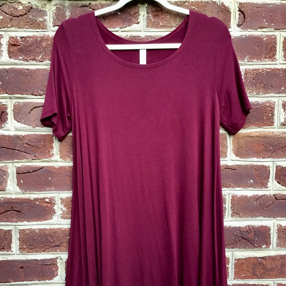 Alexander + David Burgundy Swing Dress